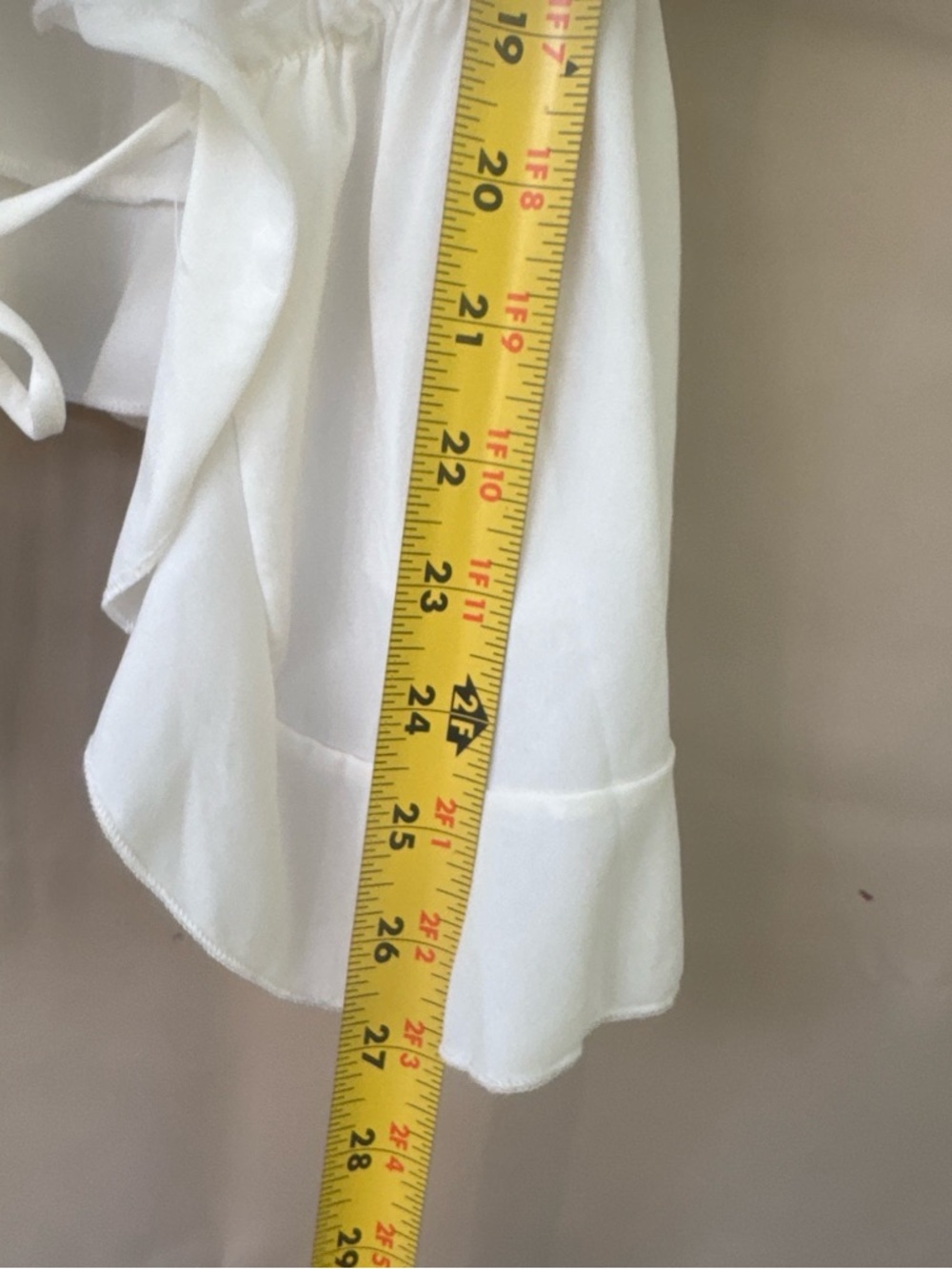 Ivory Ruffled Tie-Front blouse - Picture 4 of 4